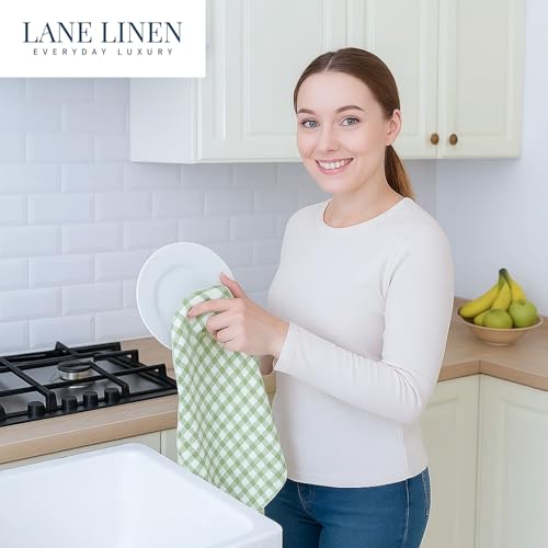 Image of LANE LINEN Cotton Dish Towels for Kitchen Quick Drying, Durable 4 Pack