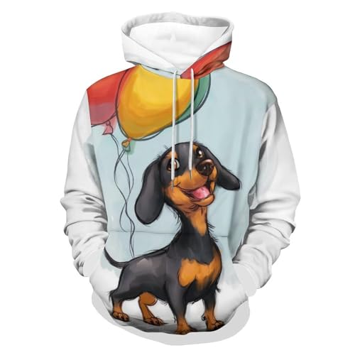 Sweat à capuche chien ballon imprimé pull à manches longues pour homme et femme taille S