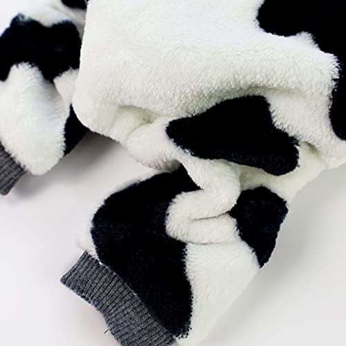 Fitwarm Adorable Milk Cows Pet Dog Clothes Comfy Velvet Winter Pajamas Puppy Doggy Cat Coat Jumpsuit, Large #TOP2