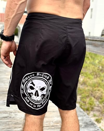 Premium Black Stretch Board Shorts - White Circle Logo4