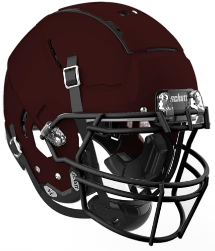 League Outfitters Schutt Adult F7 VTD Football Helmet with Facemask (Maroon, X-Large)