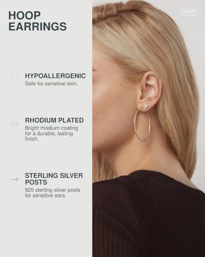 Image of PAVOI Gold Hoop Earrings for Women, 14K Gold Plated Paddle-Back Hoops