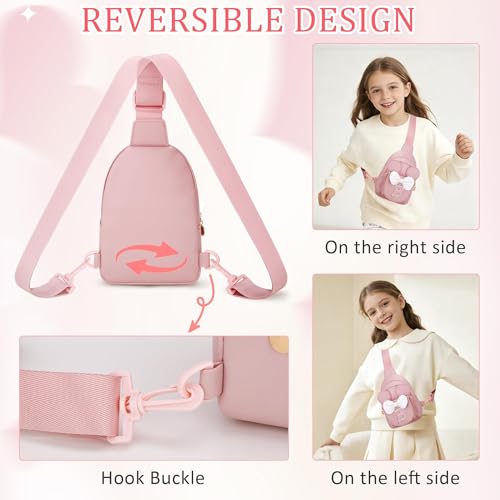 Image of Initial Purse for Girls Kids,Birthday Gifts for 3-8 Years Old | Personalized Crossbody Bag, Small Toddler Sling Bags Cute Fanny Pack, Gifts for Daughter Sister Grandkids, Pink B