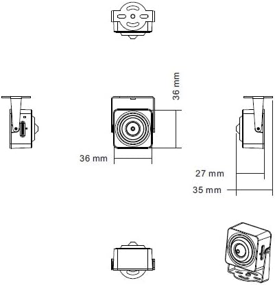 Longse LMCM36FW400W Mini Wi-Fi Camera dimensions diagram