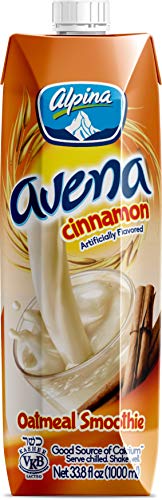 AVENA ALPINA Cinamon Oatmeal Smoothie. Made With 100% Whole Grain Oats. Low Sugar, Non-GMO Oats. 32 oz (Single Unit)