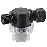 Inline-Wasserfilter 1,27 cm Gartenschlauch-Sieb mit 50 Mesh Edelstahl-Sieb, transparenter Kunststoff-Schmutzfänger für Wohnmobil-Pumpenschutz, Meerwasser-Filtrationssystem