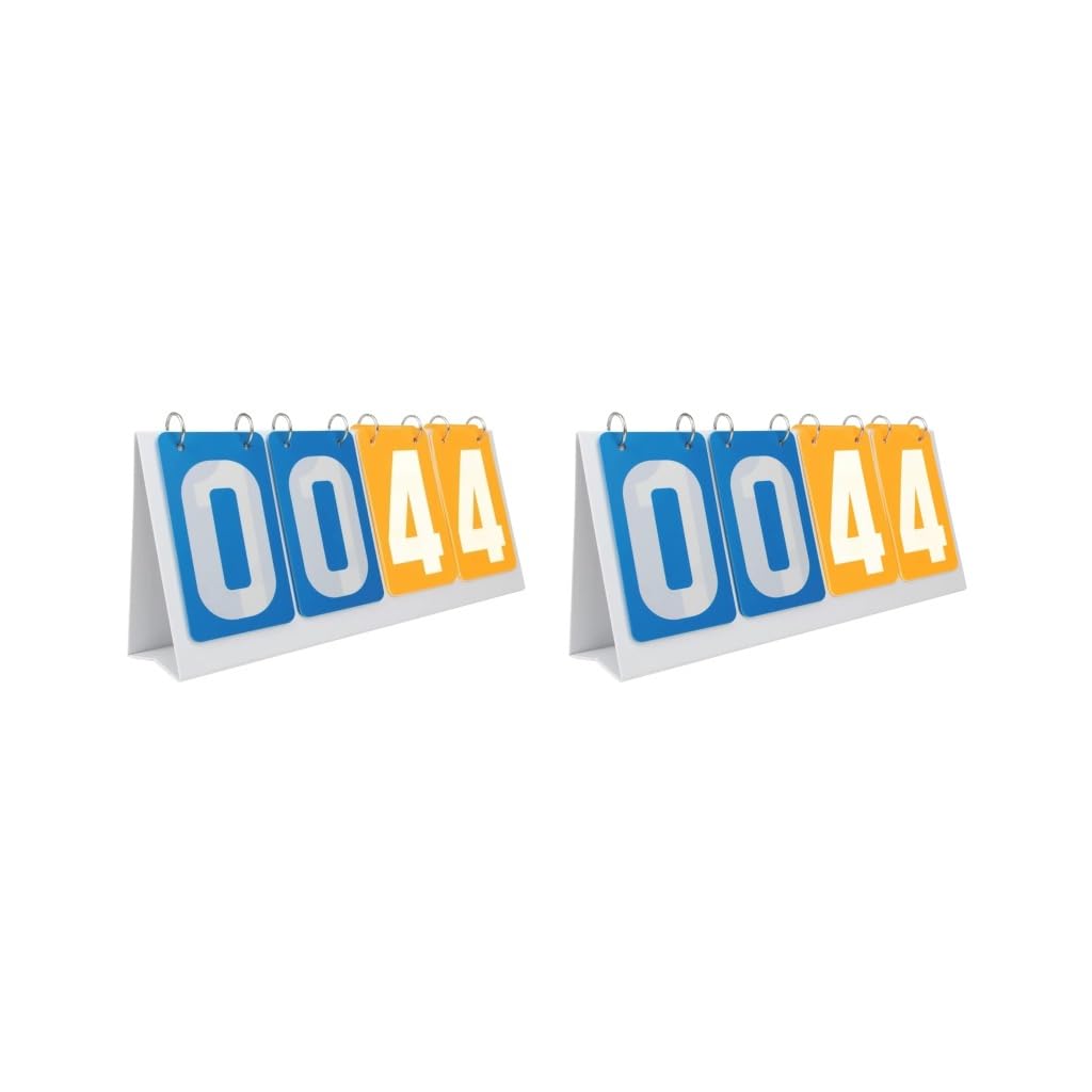 Flip Number Score Board sportowa tablica wyników do koszykówki, siatkówki, piłki nożnej, żółto-czerwona, 355 x 160 mm