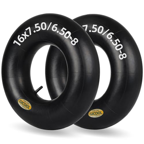 GICOOL 16x6.50-8 16x7.50-8 Inner Tube 2 Pack with TR-13 Valve Stem Heavy Duty for Mower Tractor Golf Cart Garden Trailer and More