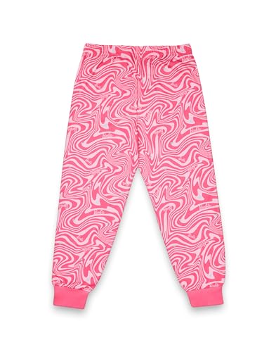 Barbie Girls Pajama Set | Childrens Wavy All Over Print Pink Short Sleeve Long Leg Graphic PJs Bundle with Scrunchie3