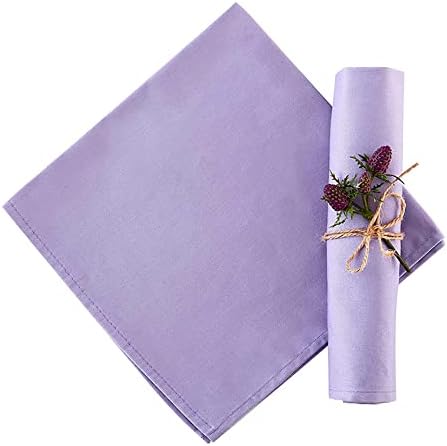 Lavender Purple Cloth Napkins 100% Cotton Set of 12, Purple Kitchen Napkins for Dinner, Soft Comfortable and Reusable 18"x18" KOFFOTA