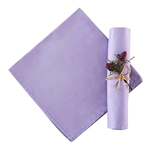 Lavender Cloth Napkins Set of 12 100% Cotton Washable 18x18(Lavender