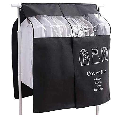LBSI Housse Vetements À Suspendre Tissu, Housses de Vêtements de Anti-poussière, Tissu Non Tissé, Lavable, 3ft/4ft (Color : Black, Size : 90X110CM) Cover