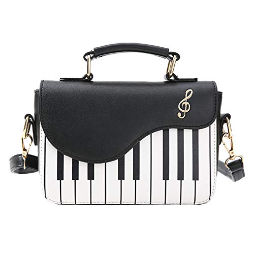 Bolso cruzado para mujer con forma de piano y guitarra, bolso pequeño de hombro y tote miniatura 1