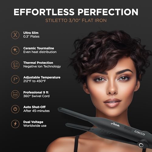 Plancha de Pelo COCCO Stiletto Cerámica Negra miniatura 3