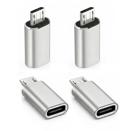 AXHOME 4 Pack USB C to Micro USB Adapter Micro USB to USB C Adapter USB C Female to Micro USB Male Converter Micro USB Adapter for Fast Charging & Data Transfer for All Micro USB Devices
