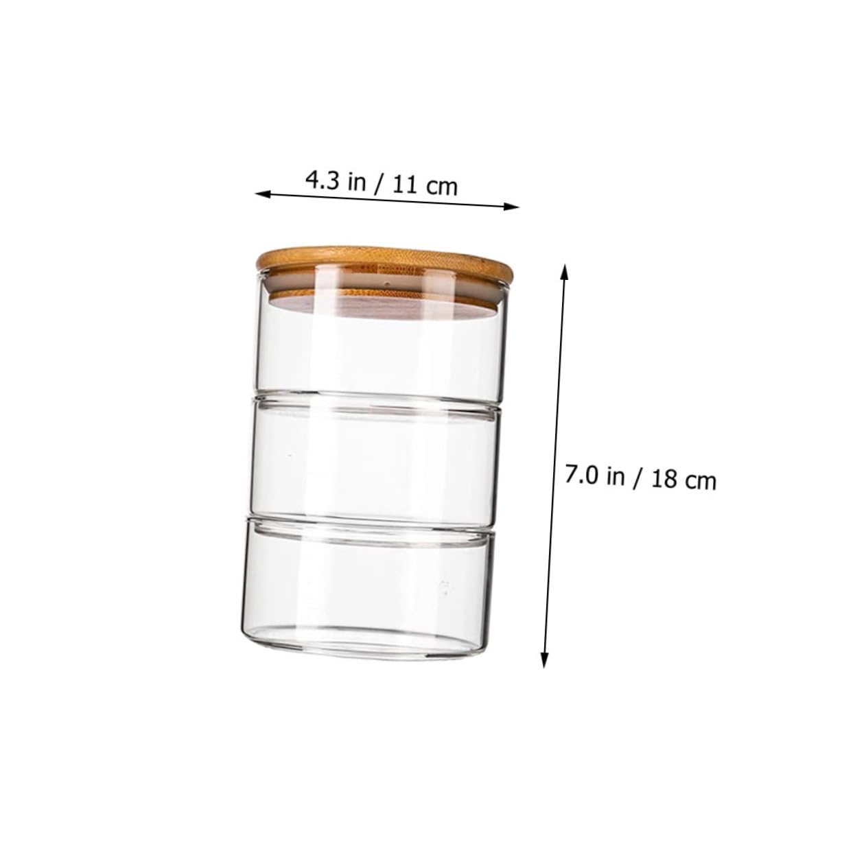 UKCOCO Transparente de Vidrio Tapa, Juego Apilable de 1 Pieza
