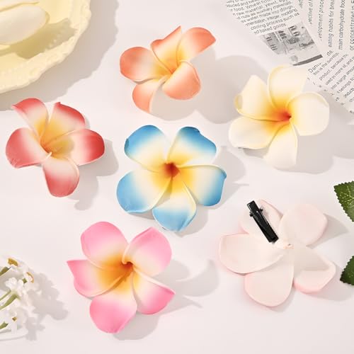 10 piezas pinzas de flores hawaianas Plumeria miniatura 6