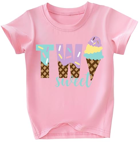 Image of Toddler Girls 2nd Birthday Shirt Outfit for Girls Cute Two Years Old Birthday Gift