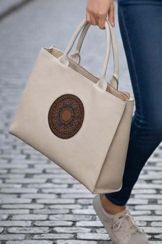 Image of Women's Leather Tote Bag | Structured for Office, Casual, Party & Formal Use | Stylish Shoulder Carry Tote (Black)