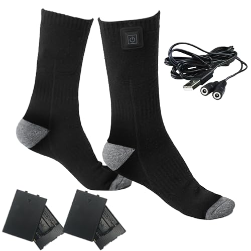 Calcetines calefactables para hombres, calcetines recargables con calefacción por batería - Calentador de pies para mujeres mayores y adultos y hombres ciclistas en snowboard pesca camping trabajo