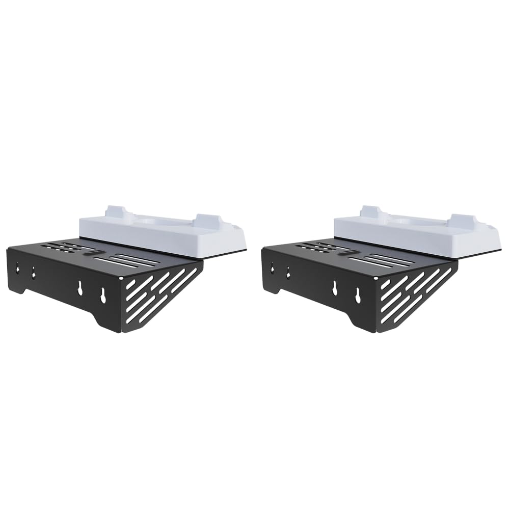 2Set Półka Pływający uchwyt z podwójną stacją ładującą kontrolera Światło RGB Stojak ścienny z uchwytem na zestaw słuchawkowy Metalowa wisząca podstawka ładująca do konsol PS5 i PS5 Slim Płyty