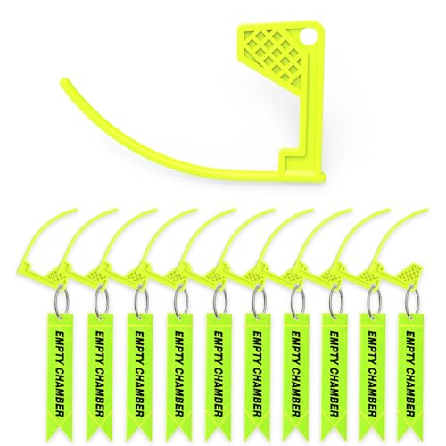 Artemis Gun Safe Chamber Flags Comes with Reflective Light Tags – Bright Durable & Universal Fit for Pistol, Rifle, and Shotgun (Kelly green-10PK)