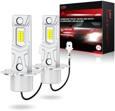 Ampoules LED D3S AUXIRACER - Version Ultra Lumineuse 30000LM, Compatible CANBUS, Remplacement Xenon HID (2 Pièces)