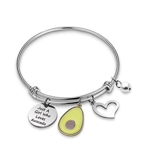 BOSATE Avocado Bracelet Funny Avocado Gift Just A Girl Who Loves Avocado Avocado Lover Gift Friendship Bracelet Vegan Jewelry Avocado Queen Gift