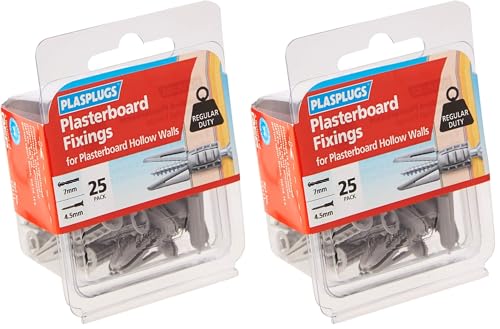 Image of PLASPLUGS CF111 Plasterboard Fixing Includes 25 Fixings (Pack of 2)