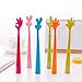 Funny Bendable Ballpoint Pen - Bending Hand Gesture, 0.7mm Black Ink, 6 Pcs/Set