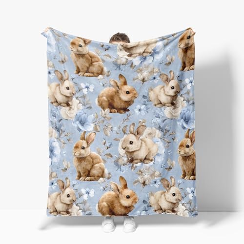 Bunny Throw Blanket Soft Warm Cozy Cute Bunnies...