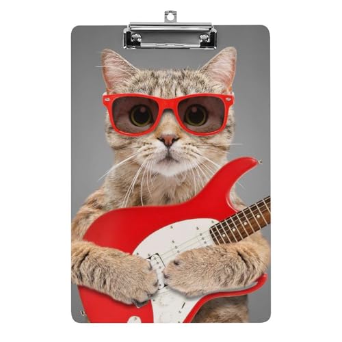 Planchette à pince chat guitare A4 porte bloc bureau salle de classe restaurant