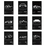 Clyrax 9 Stück Supercar Auto Poster Set, Supersportwagen 