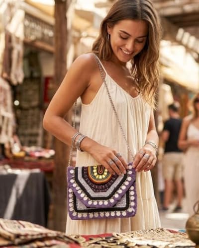 Image of Maresse Women Boho Bag Embroidered Crossbody Sling Bag For Women | Handmade