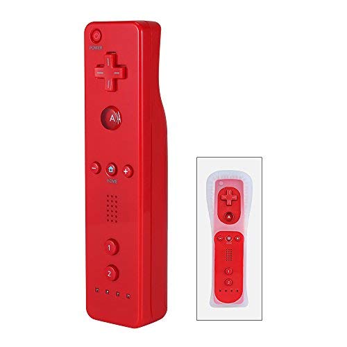 Remote Controller for Wii & Wii U Lavuky WR03 with Silicone Case and Wrist Strap(no Motion Plus Built-in) -Scarlet