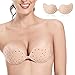 TATUNER Soutien-gorge adhésif Lift Up invisible - Soutien-gorge push-up sans bretelles - Respirant - En silicone - Dos nu - Avec autocollant - Pour robe dos nu - Robe de mariée., Beige et respirant, M