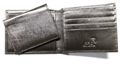 Bass Fishing Embossed Leather Bifold Wallet - Dark Brown RFID Safe3
