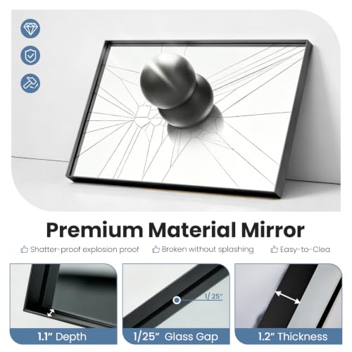 Image of NEWBULIG 22 inchx30 inch Vanity Mirror, Bathroom Mirrors for Over Sink, Black