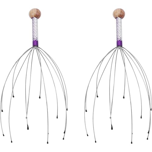 2Pcs Anti-Stress Head Massager, Handheld Head Scratcher Tingler Massage for Deep Relaxation, Scalp Massager, Stress Relax, Improved Design and Heads Whisk Massager for Heads Hair Body Massage