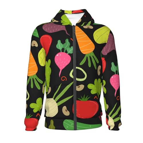 Cartoon Vegetables Kids Pullover Hoodies Boys Zip Up Sweatshirts Girls Athletic Clothes with Pocket2