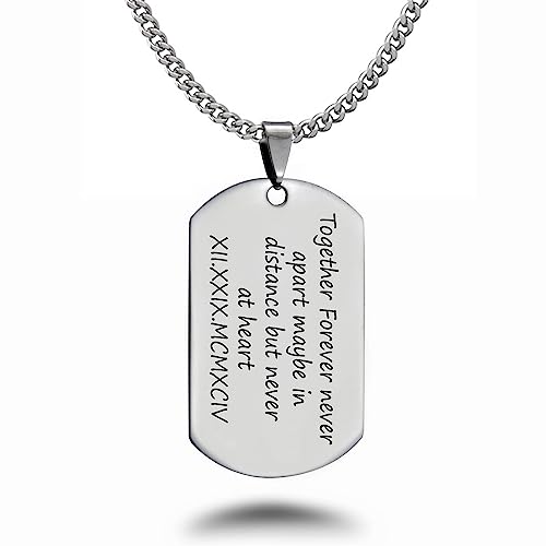Stainless Steel Dog Tag Necklace Bible Verse Psalm 23:4 Personalized Necklace Stainless Steel Chains SSN836-S2