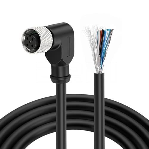 Conector M12 de 5 pines hembra y cable moldeado para sensor industrial