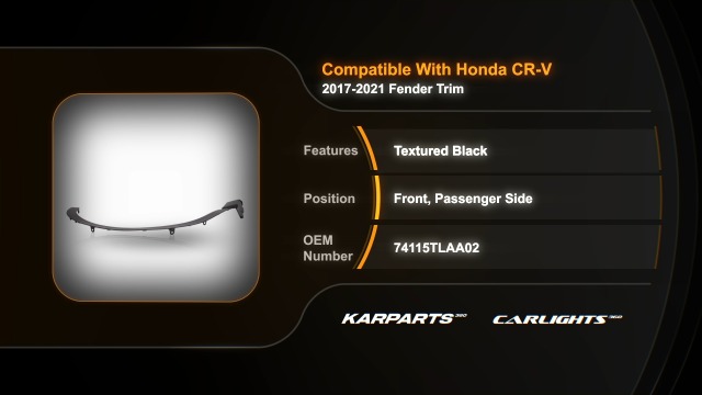 CHEDA Front Fender Trim Set For Honda CR-V 2017-2022 & CR-V Hybrid 2020-2022 - Driver & Passenger Side - View #8