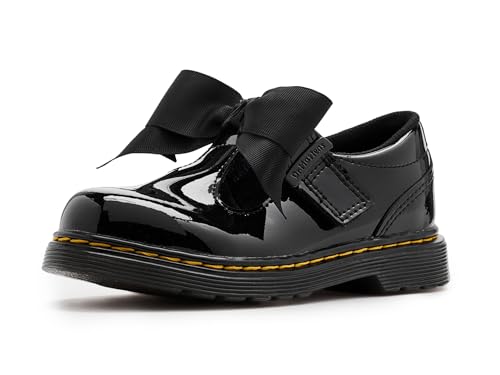 Dr. Martens Kid's Collection Womens Polley II Bow YS J Black 3 UK (US...
