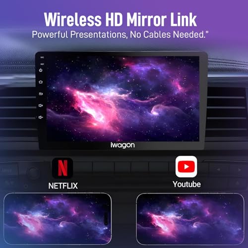 Image of iWagon 4GB+64GB Car Android System Touch Screen 9 Inch|TS9Pro Car Stereo|Wireless Carplay Adapter & Android Auto| 4th Gen Car Display Screen | Including Rearview LED Camera| Universal for All Cars