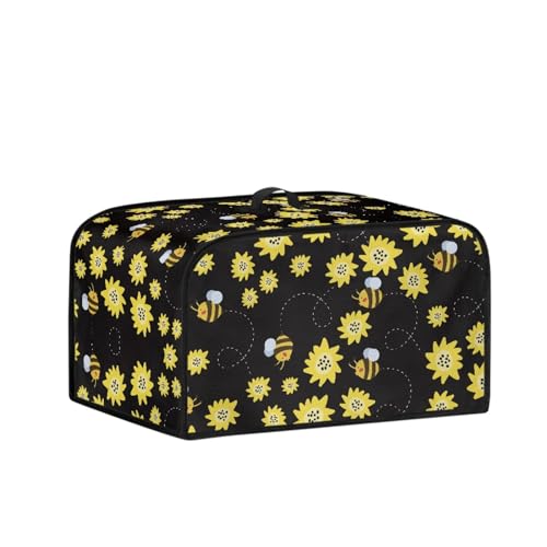 Yzaoxia Lovely Bee Slow Cooker Carrying Bag Cartoon Sunflower Air Fryer Cover Dust Cover Dirt Resistant Dust Protection Fit for 6-8 Qt Slow Cookers