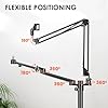 TARION Modular Desktop Arm Set - 18"/45 cm Adjustable Arm with Spigot Mount for COB Lights + 29.4"/75 cm (Max) Mic Boom Stand for Microphone Compatible with 35 mm Rods - Titanrig Y #4