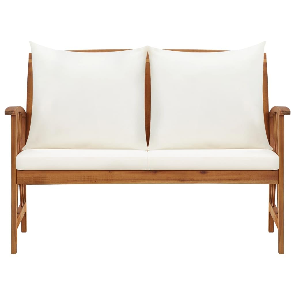 vidaXL Banc de Jardin avec Coussins 119 cm Bois Solide d'acacia
