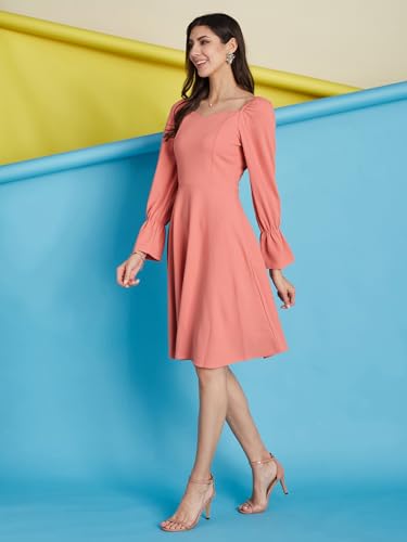 Image of Selvia Western Lycra Plain One Piece Fit & Flare