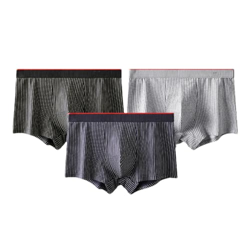 3 unids/lote hombres boxeador ropa interior sin costura boxershorts rayas bragas masculino boxeador, M1860-3a, 5X-Large